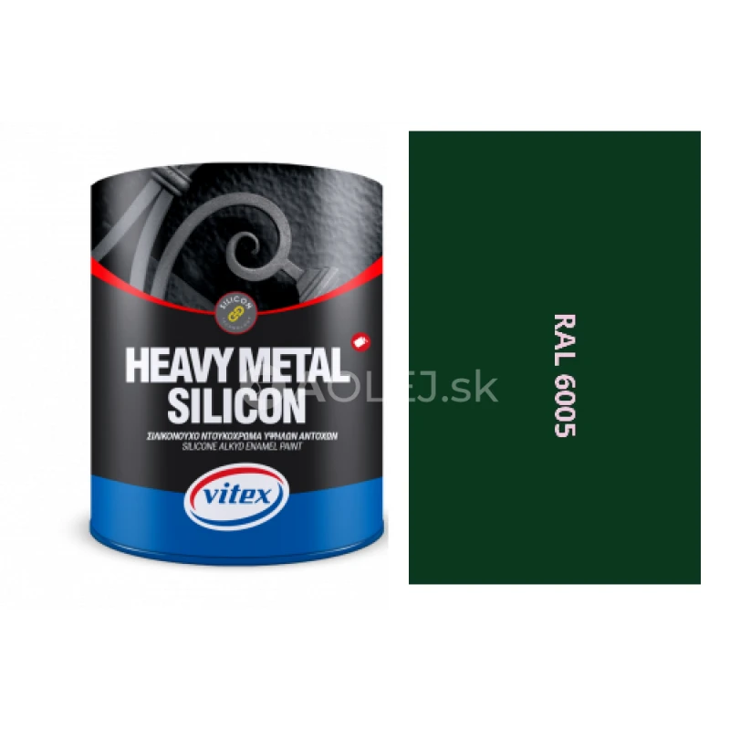 VITEX HEAVY METAL SILIKON - ALKYDOV&Aacute; FARBA NA KOV RAL 6005 MECHOVO ZELEN&Aacute; 2,25L