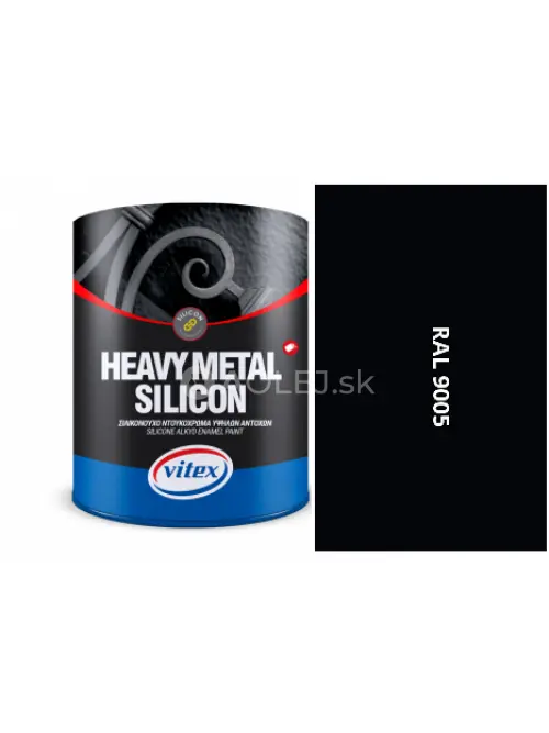 VITEX HEAVY METAL SILIKON - ALKYDOV&Aacute; FARBA NA KOV RAL 9005 čierna 750ML