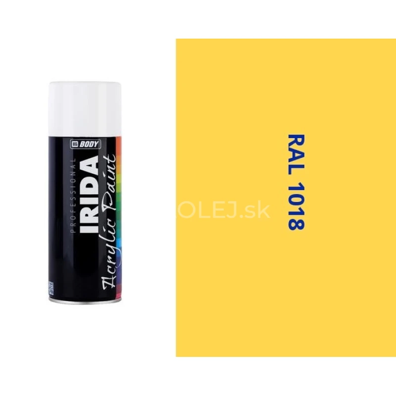 HB BODY irida RAL 1018 zinkovo žlt&aacute; farba v spreji 400ML