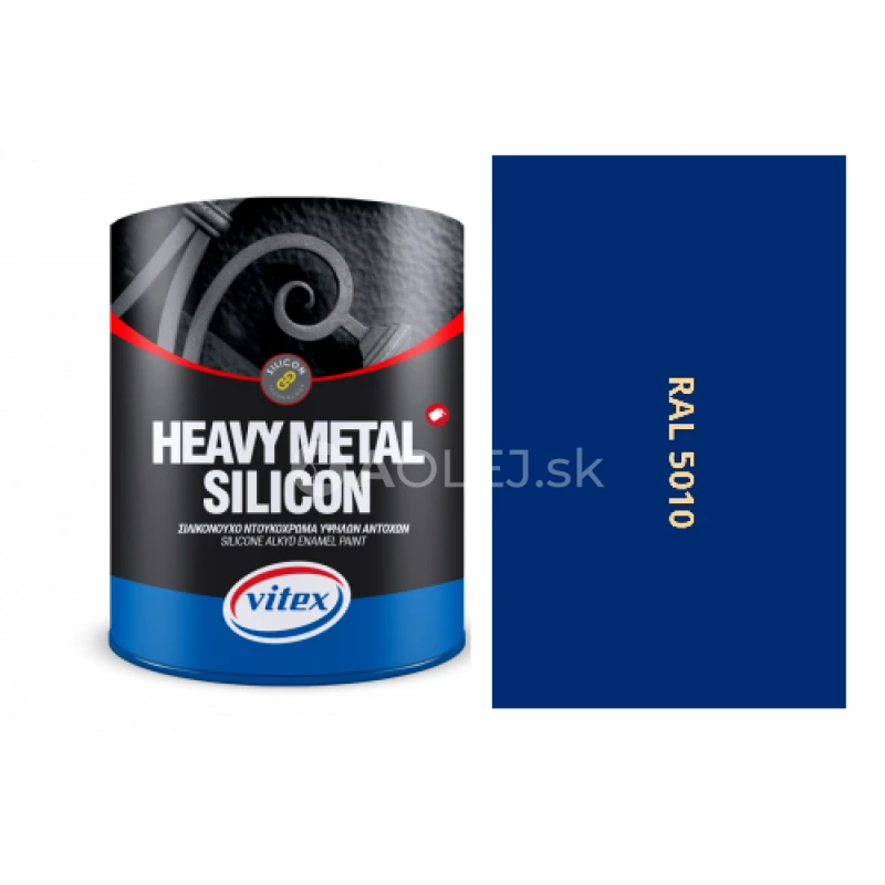 VITEX HEAVY METAL SILIKON - ALKYDOV&Aacute; FARBA NA KOV RAL 5010 enzi&aacute;novo modr&aacute; 750ML