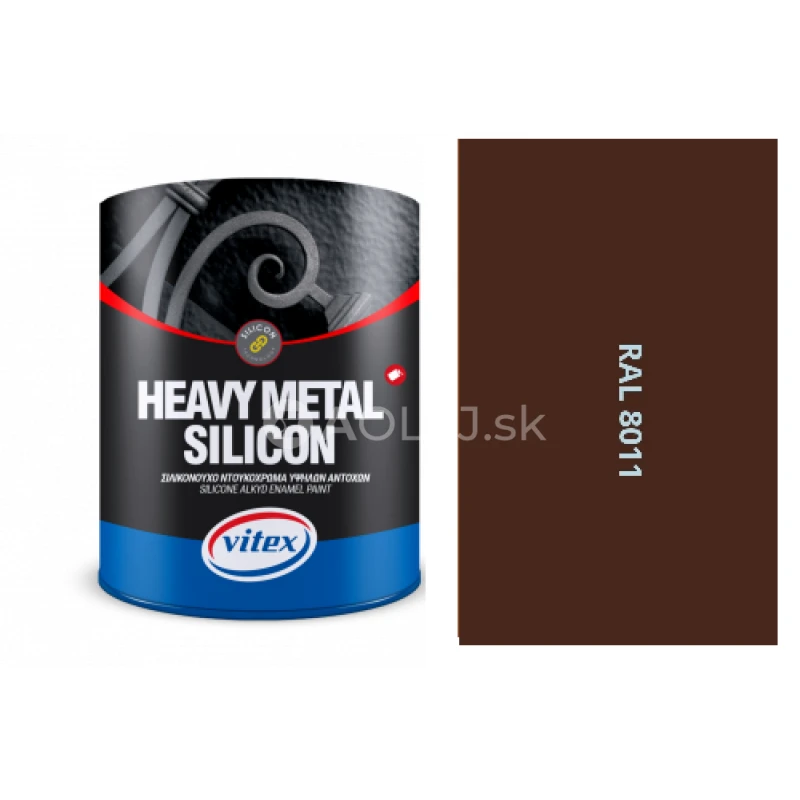 VITEX HEAVY METAL SILIKON - ALKYDOV&Aacute; FARBA NA KOV RAL 8011 orie&scaron;kovo hned&aacute; 750ML