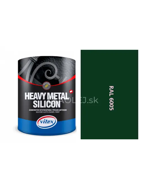 VITEX HEAVY METAL SILIKON - ALKYDOV&Aacute; FARBA NA KOV RAL 6005 mechovo zelen&aacute; 750ML