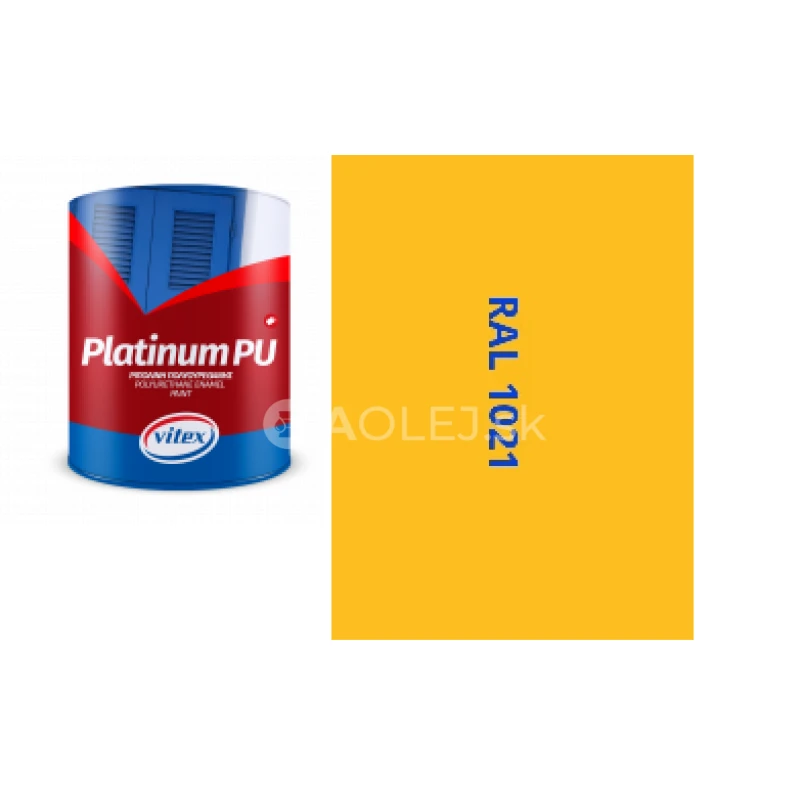 VITEX PLATINUM  - farba na drevo a kov  sat&eacute;nov&aacute; RAL 1021 ŽLTO HORČIČN&Aacute; 0,75L