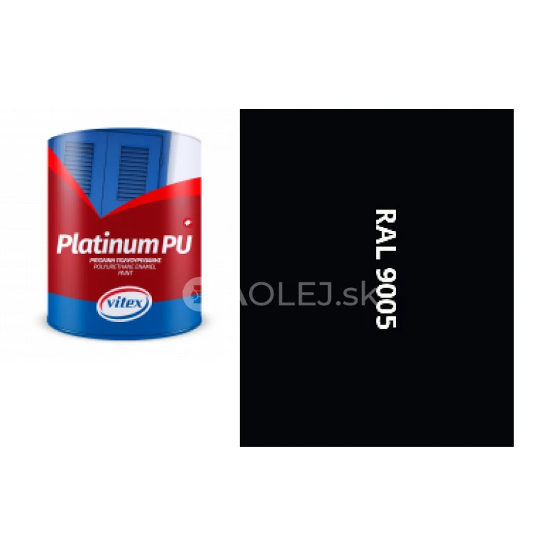 VITEX PLATINUM  - farba na drevo a kov  sat&eacute;nov&aacute; RAL 9005 ČIERNA 0,75L