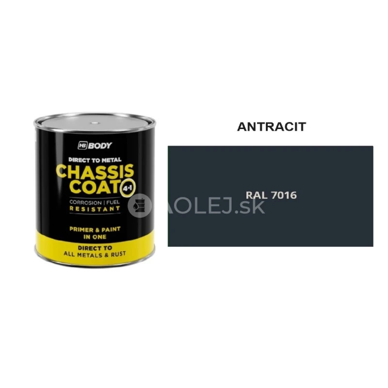 HB BODY 410 chassis coat, polomat - farba na kov a strechy 4 v 1 RAL 7016 2,5L
