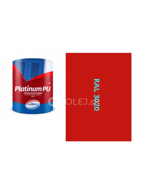 VITEX PLATINUM  - farba na drevo a kov  MATN&Aacute; RAL 3020 DOPRAVNO ČERVEN&Aacute; 750ML