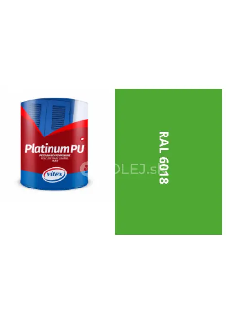 VITEX PLATINUM - farba na drevo a kov  MATN&Aacute; RAL 6018 ZELENOŽLT&Aacute; 0,75L