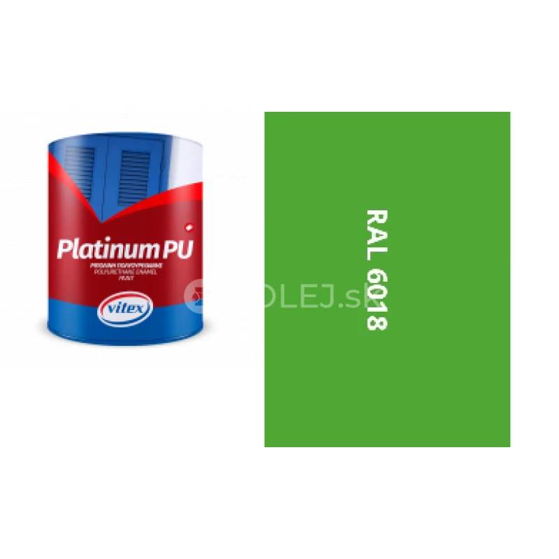 VITEX PLATINUM - farba na drevo a kov  MATN&Aacute; RAL 6018 ZELENOŽLT&Aacute; 0,75L