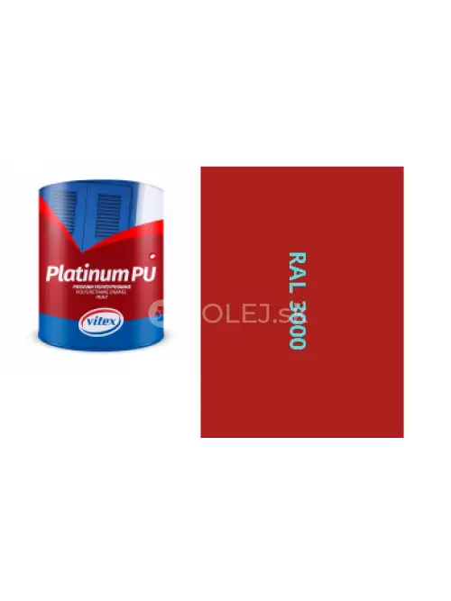 VITEX PLATINUM - farba na drevo a kov  MATN&Aacute; RAL 3000 OHNIVO ČERVEN&Aacute; 2,25L