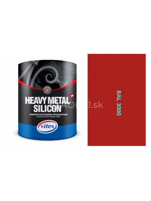 VITEX HEAVY METAL SILIKON - ALKYDOV&Aacute; FARBA NA KOV  SAT&Eacute;N RAL 3000 ohnivo červen&aacute; 750ML