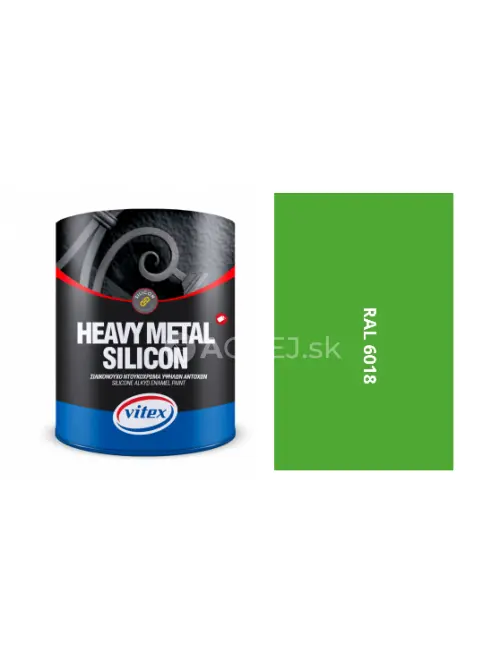 VITEX HEAVY METAL SILIKON - ALKYDOV&Aacute; FARBA NA KOV SAT&Eacute;N RAL 6018 zelenožlt&aacute; 750ML