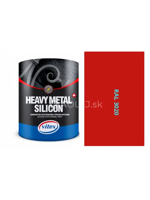 VITEX HEAVY METAL SILIKON - ALKYDOV&Aacute; FARBA NA KOV SAT&Eacute;N RAL 3020 dopravno červen&aacute; 750ML