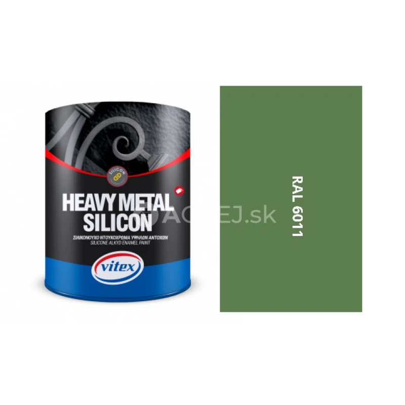VITEX HEAVY METAL SILIKON - ALKYDOV&Aacute; FARBA NA KOV SAT&Eacute;N RAL 6011 rezedovo zelen&aacute; 750ML