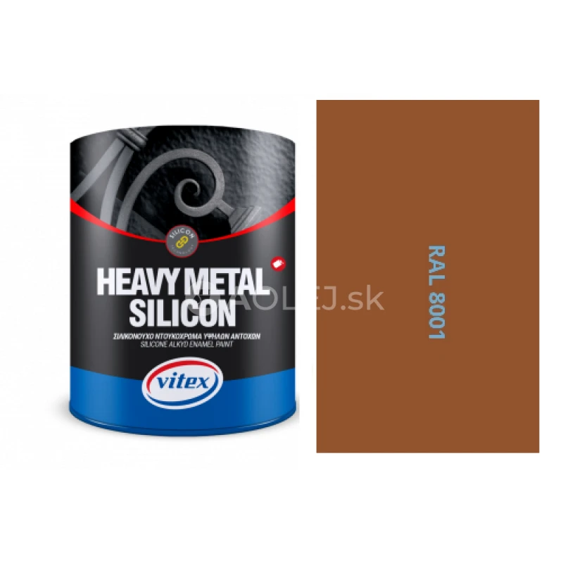 VITEX HEAVY METAL SILIKON - ALKYDOV&Aacute; FARBA NA KOV SAT&Eacute;N RAL 8001 OKROVO HNED&Aacute; 2,25L