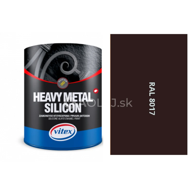VITEX HEAVY METAL SILIKON - ALKYDOV&Aacute; FARBA NA KOV SAT&Eacute;N RAL 8017 čokol&aacute;dovo hned&aacute; 2,25L