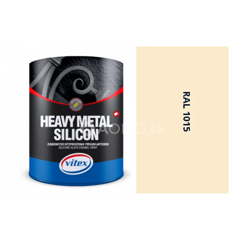 VITEX HEAVY METAL SILIKON - ALKYDOV&Aacute; FARBA NA KOV SAT&Eacute;N RAL 1015 SLONOV&Aacute; KOSŤ SVETL&Aacute; 2,25L