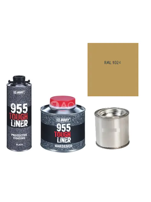 HB BODY 955 RAPTOR tough liner - 2k polyuretán textúra set / báza + tužidlo + farba /RAL 1024 900ml