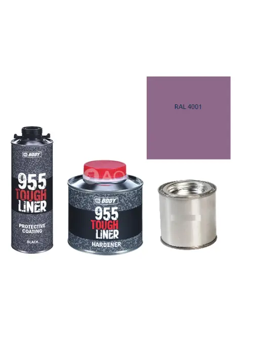 HB BODY 955 RAPTOR tough liner - 2k polyuretán textúra set / báza + tužidlo + farba /RAL 4001 900ml