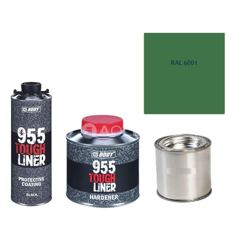 HB BODY 955 RAPTOR tough liner - 2k polyuretán textúra set / báza + tužidlo + farba /RAL 6001 900ml
