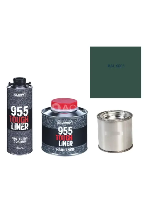 HB BODY 955 RAPTOR tough liner - 2k polyuretán textúra set / báza + tužidlo + farba /RAL 6005 900ml