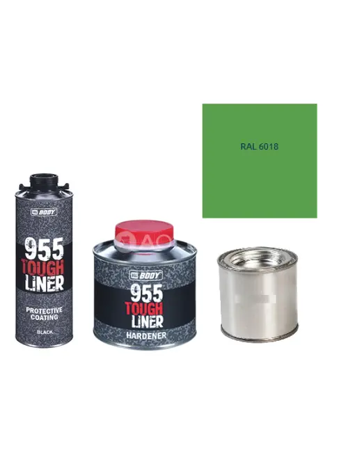 HB BODY 955 RAPTOR tough liner - 2k polyuretán textúra set / báza + tužidlo + farba /RAL 6018 900ml