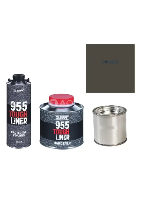 HB BODY 955 RAPTOR tough liner - 2k polyuretán textúra set / báza + tužidlo + farba /RAL 6022 900ml
