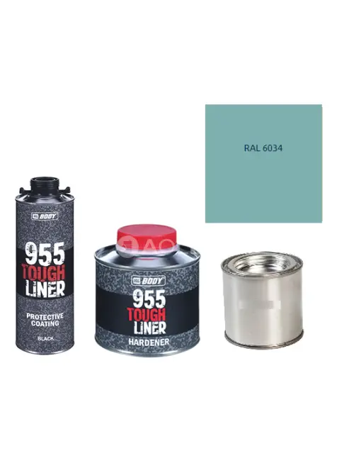 HB BODY 955 RAPTOR tough liner - 2k polyuretán textúra set / báza + tužidlo + farba /RAL 6034 900ml