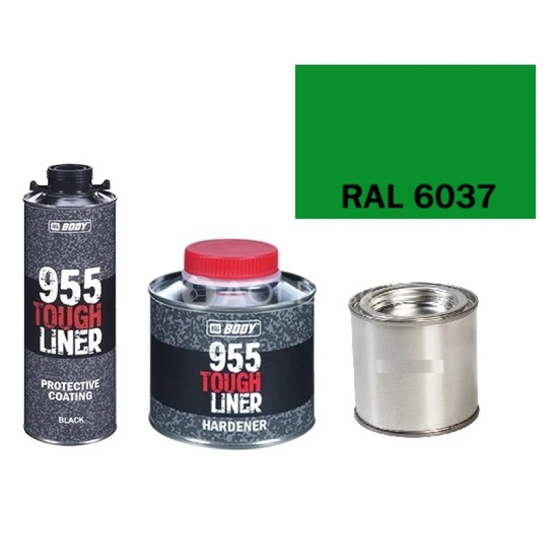 HB BODY 955 RAPTOR tough liner - 2k polyuretán textúra set / báza + tužidlo + farba /RAL 6037 900ml