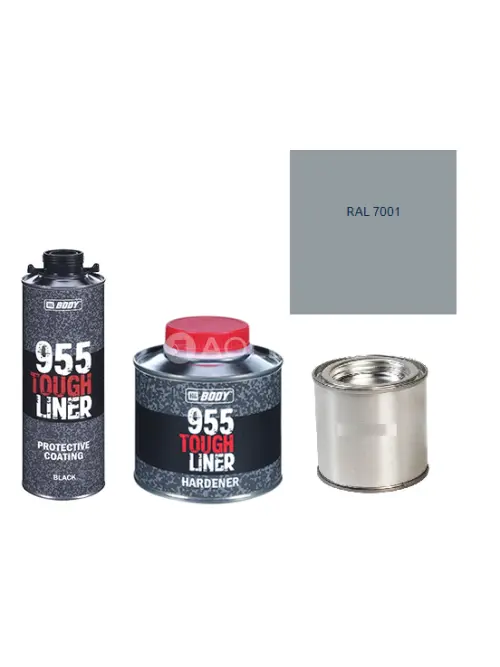 HB BODY 955 RAPTOR tough liner - 2k polyuretán textúra set / báza + tužidlo + farba /RAL 7001 900ml