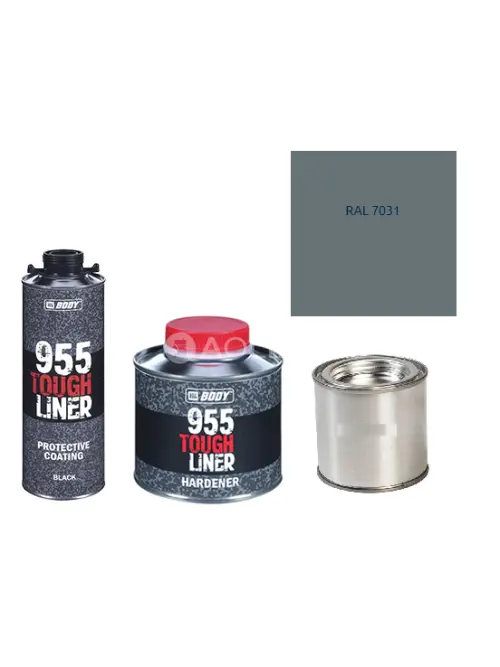 HB BODY 955 RAPTOR tough liner - 2k polyuretán textúra set / báza + tužidlo + farba /RAL 7031 900ml