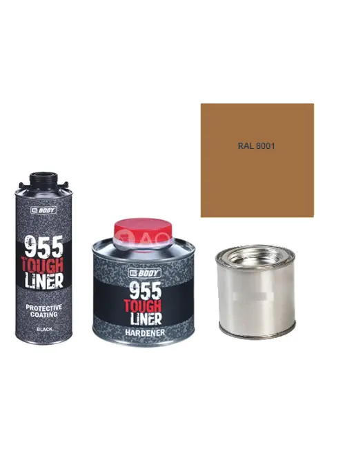 HB BODY 955 RAPTOR tough liner - 2k polyuretán textúra set / báza + tužidlo + farba /RAL 8001 900ml