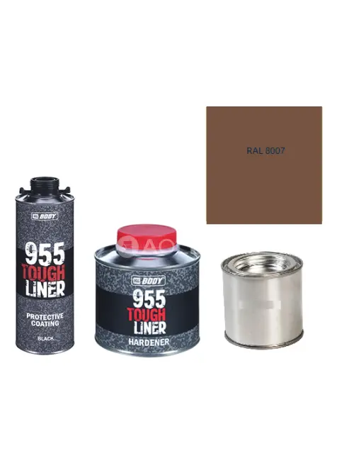 HB BODY 955 RAPTOR tough liner - 2k polyuretán textúra set / báza + tužidlo + farba /RAL 8007 900ml