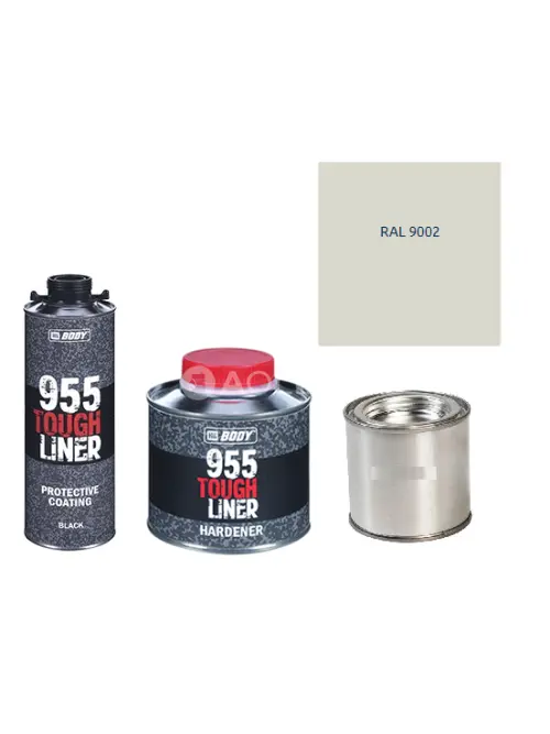 HB BODY 955 RAPTOR tough liner - 2k polyuretán textúra set / báza + tužidlo + farba /RAL 9002 900ml