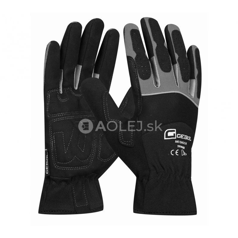 Gebol Pracovn&eacute; rukavice MASTER SHOCK č.10/XL, polstrovane, tlmiace vibr&aacute;cie