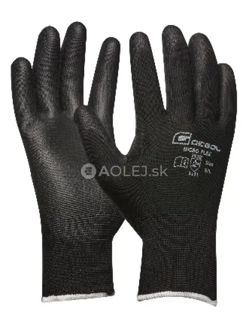Gebol Pracovn&eacute; rukavice MICRO-FLEX č.8 čierne