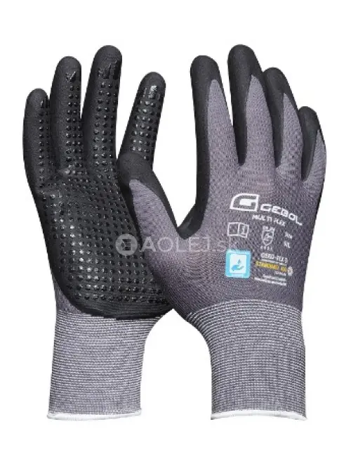 Gebol Pracovn&eacute; rukavice MULTI-FLEX č.10, bez&scaron;vov&eacute;, nyl&oacute;nov&eacute; s PU ochrannou vrstvou