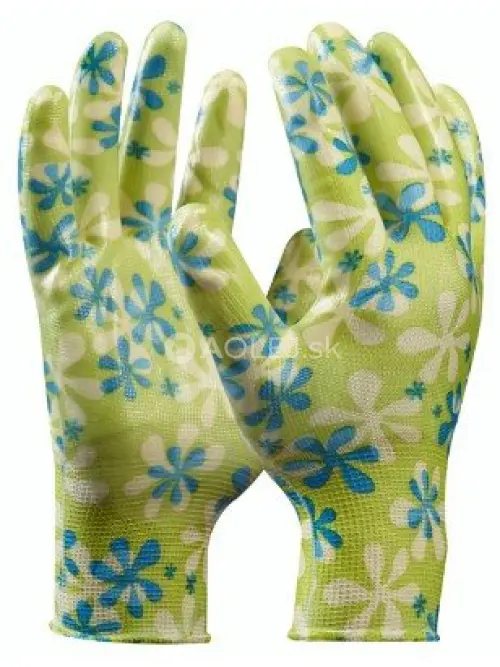 Gebol Pracovn&eacute; rukavice z&aacute;hradn&eacute; YOUNG STYLE č.8, zlte, s nitrilovou ochrannou vrstvou