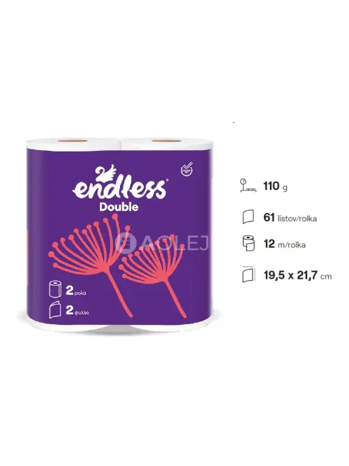 Endless 2 vrstvová papierová utierka 2ks v balení, návin 2x12m, 2x61 útržkov, 2x110g