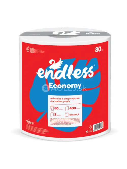 Endless ECONOMY 2 vrstvová papierová utierka, návin 80m, 400 útržkov, 760g
