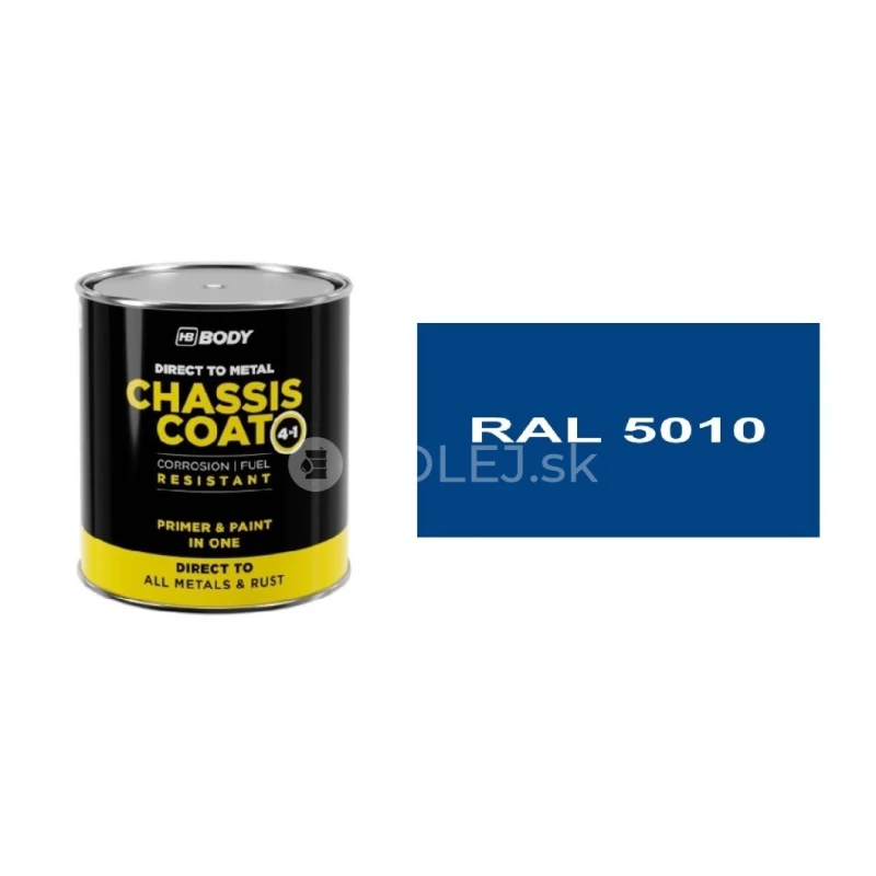 HB BODY 410 chassis coat, polomat - farba na kov a strechy 4 v 1 RAL 5010 750ml