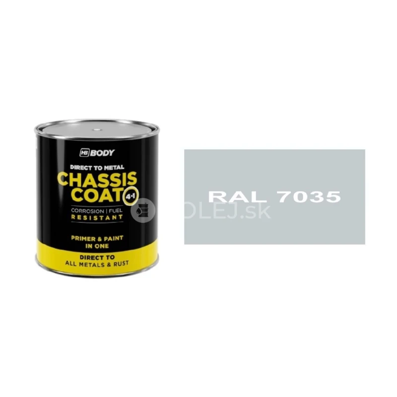 HB BODY 410 chassis coat, polomat - farba na kov a strechy 4 v 1 RAL 7035 750ml
