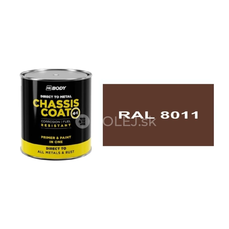 HB BODY 410 chassis coat, polomat - farba na kov a strechy 4 v 1 RAL 8011 750ml