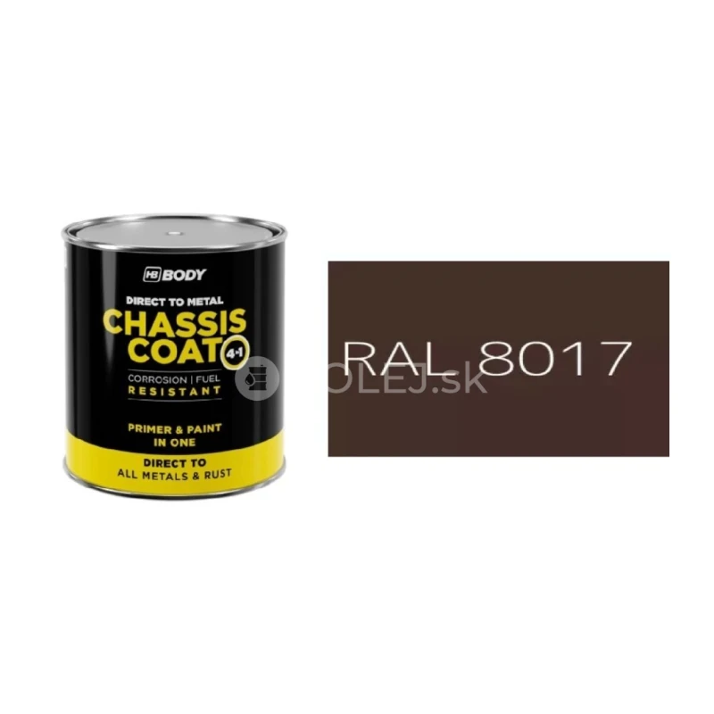HB BODY 410 chassis coat, polomat - farba na kov a strechy 4 v 1 RAL 8017 750ml