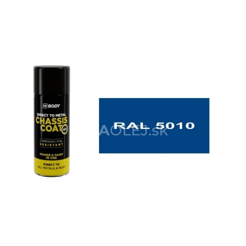 HB BODY 410 chassis coat, polomat - farba na kov a strechy 4 v 1 RAL 5010 sprej 400ml