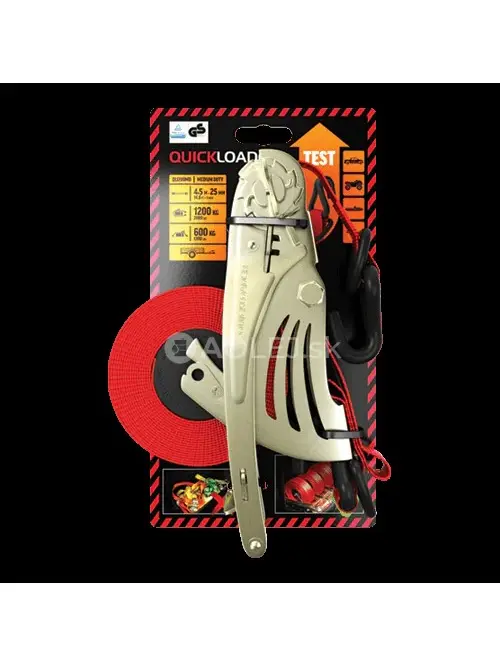 QUICKLOADER Retractable/Samonav&iacute;jaj&uacute;ci jednodielny popruh s račňou 1200 kg 4,5 m (0,5 m + 4 m) x 25 mm
