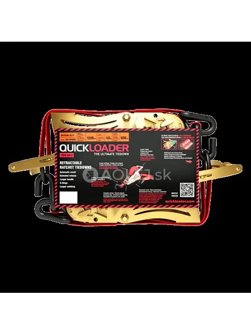 QUICKLOADER Retractable/Samonav&iacute;jaj&uacute;ci jednodielny popruh s račňou 1200 kg 4,5 m (0,5 m + 4 m) x 25 mm 2-pack