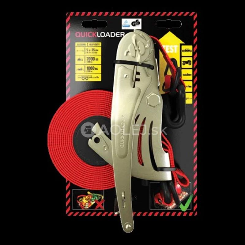 QUICKLOADER Retractable/Samonav&iacute;jaj&uacute;ci jednodielny popruh s račňou 2000 kg 5 m x 35 mm