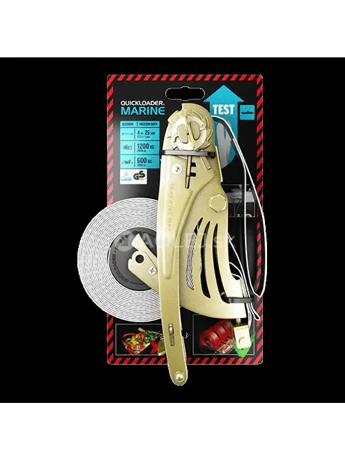 QUICKLOADER Retractable/Marine vodn&yacute; Samonav&iacute;jaj&uacute;ci jednodielny popruh s račňou 1200 kg 4 m x 25 mm
