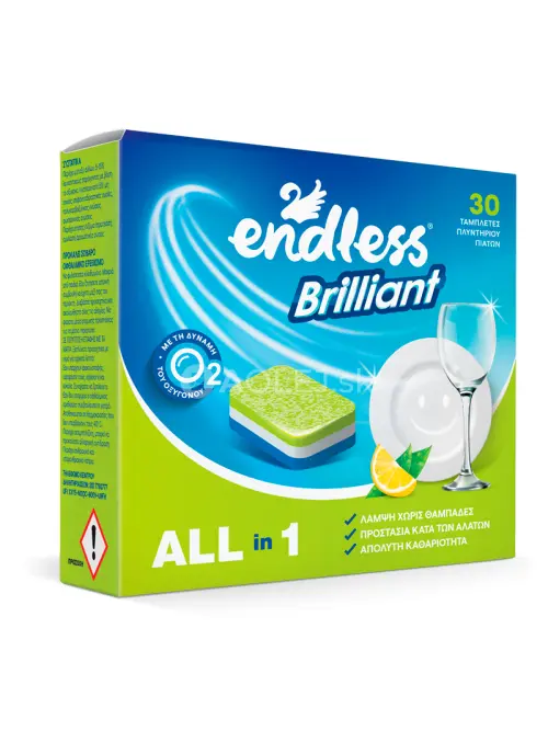 Endless Brilliant, Čistiace tablety do umývačky, 30ks v balení