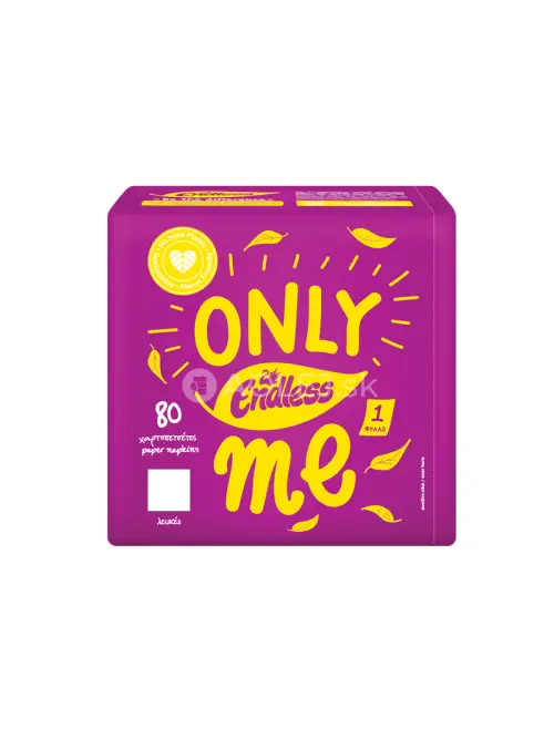 Endless Only Me, 1 vrstvové papierové obrúsky, biele, 80ks v balení